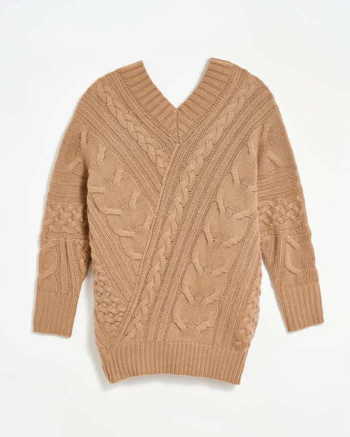 Sweaters and Knits Women Billy Reid Bias Cable Sweater Camel
