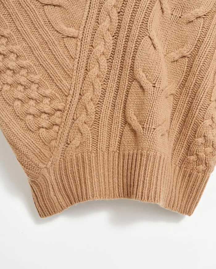 Sweaters and Knits Women Billy Reid Bias Cable Sweater Camel