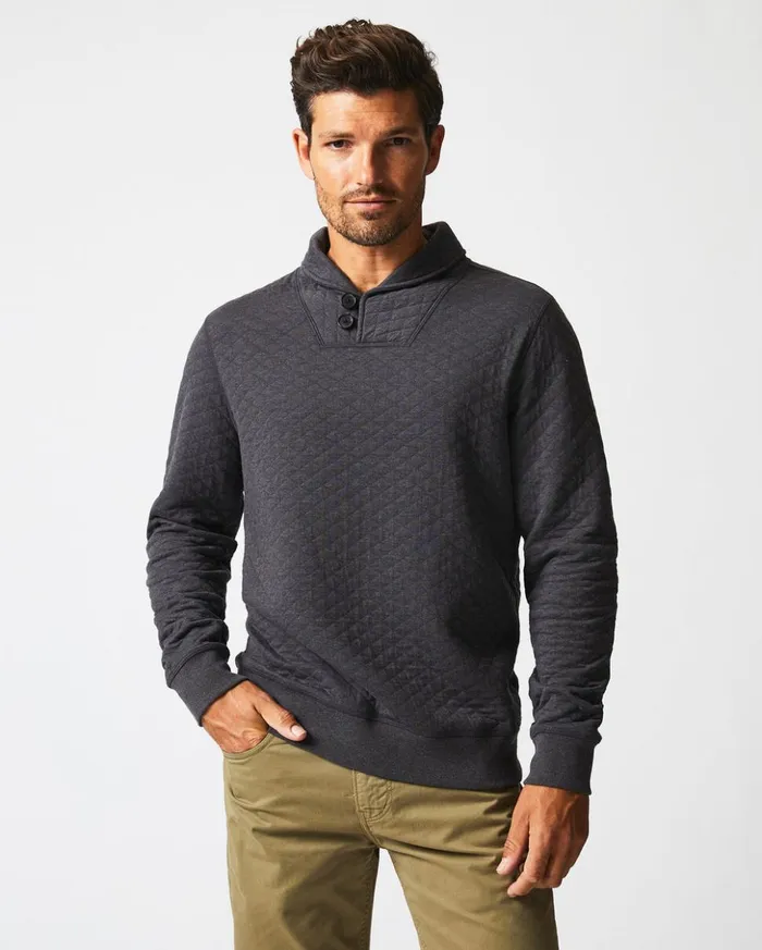 Sweaters and Sweatshirts Men Billy Reid Diamond Quilt Shawl Black