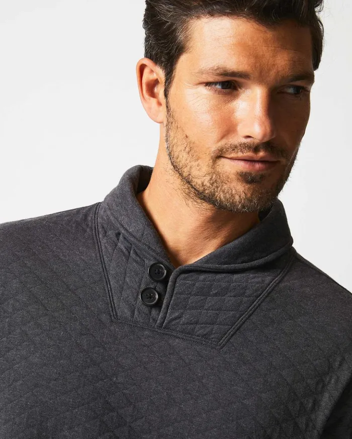 Sweaters and Sweatshirts Men Billy Reid Diamond Quilt Shawl Black