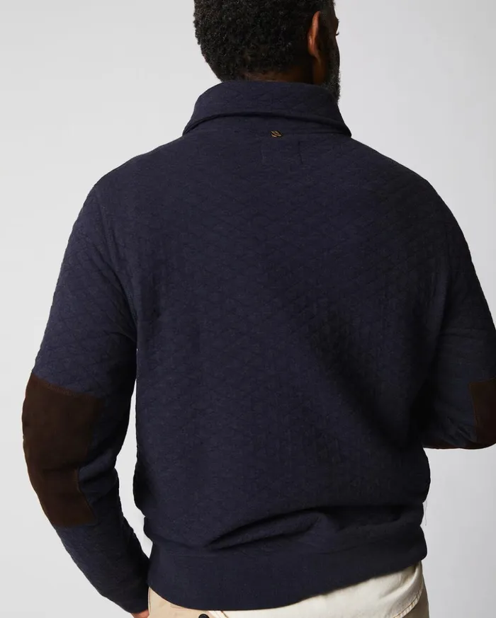 Sweaters and Sweatshirts Men Billy Reid Diamond Quilt Shawl Dark Navy