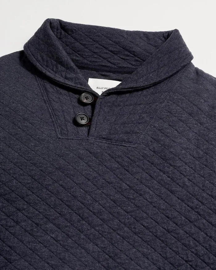Sweaters and Sweatshirts Men Billy Reid Diamond Quilt Shawl Dark Navy