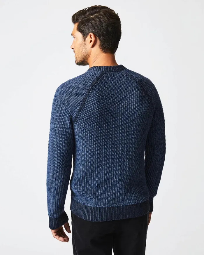 Sweaters and Sweatshirts Men Billy Reid Marled Crewneck Sweater Carbon Blue