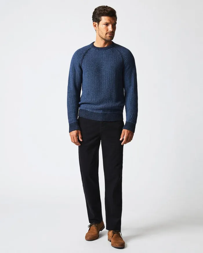 Sweaters and Sweatshirts Men Billy Reid Marled Crewneck Sweater Carbon Blue