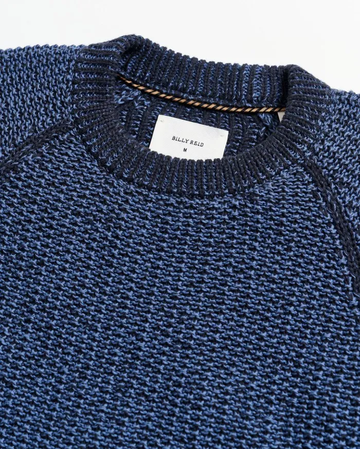 Sweaters and Sweatshirts Men Billy Reid Marled Crewneck Sweater Carbon Blue