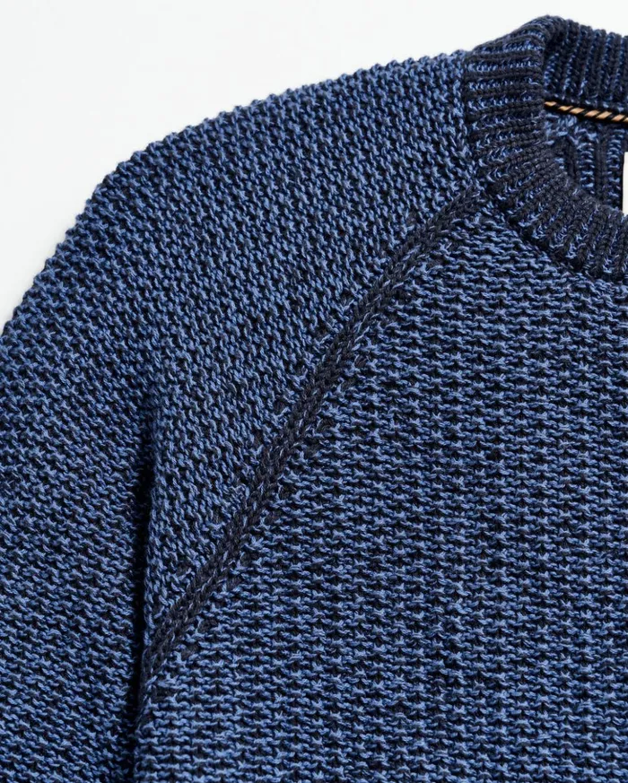 Sweaters and Sweatshirts Men Billy Reid Marled Crewneck Sweater Carbon Blue