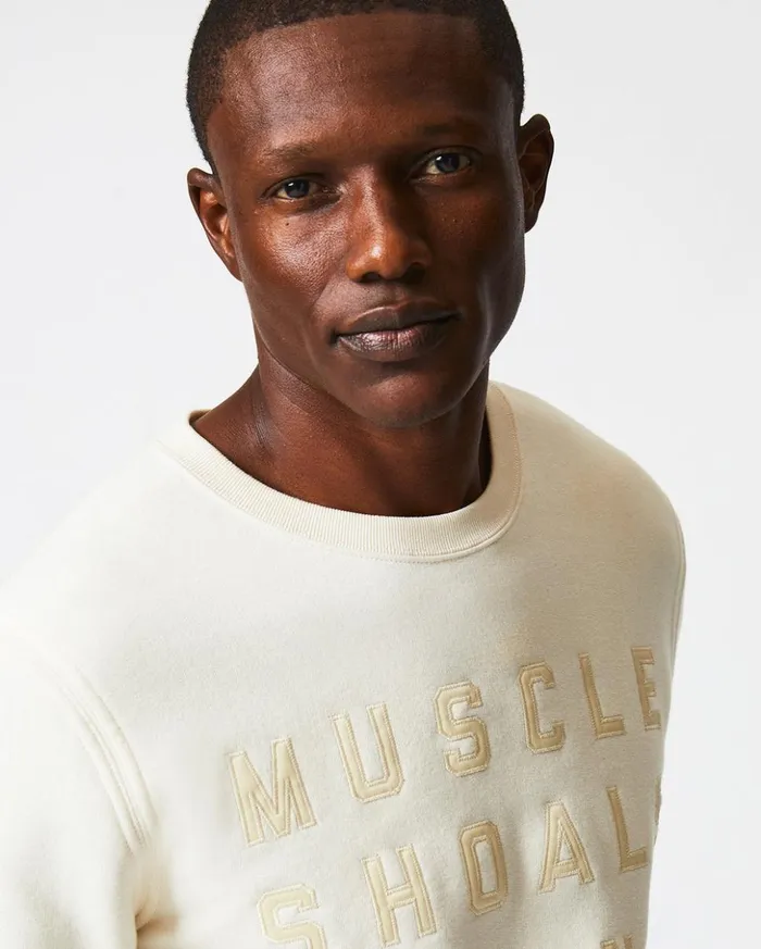Sweaters and Sweatshirts Men Billy Reid Muscle Shoals Sound Crew Natural
