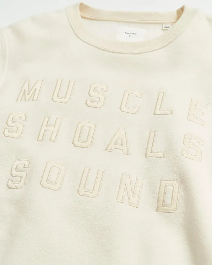 Sweaters and Sweatshirts Men Billy Reid Muscle Shoals Sound Crew Natural