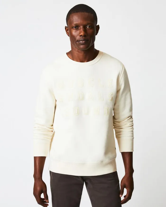 Sweaters and Sweatshirts Men Billy Reid Muscle Shoals Sound Crew Natural