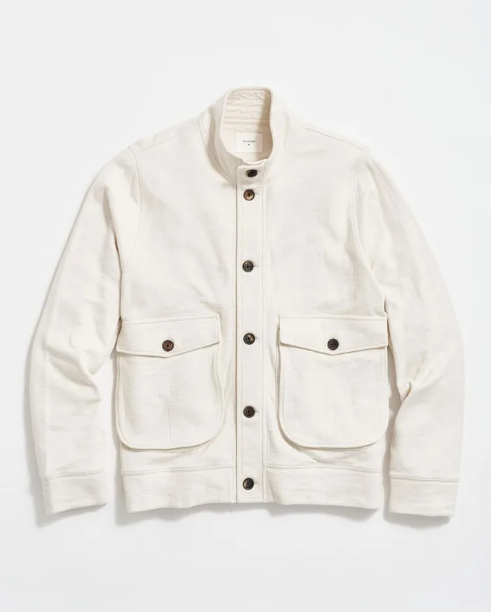 Sweaters and Sweatshirts Men Billy Reid Slub Cotton Cardigan Tinted White