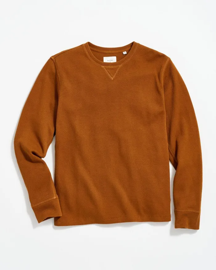 Sweaters and Sweatshirts Men Billy Reid Thermal Ls Crew Billy039s Brown