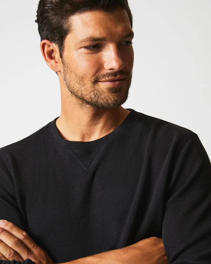 Sweaters and Sweatshirts Men Billy Reid Thermal Ls Crew Black