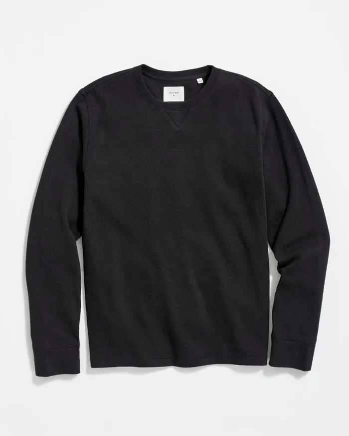 Sweaters and Sweatshirts Men Billy Reid Thermal Ls Crew Black