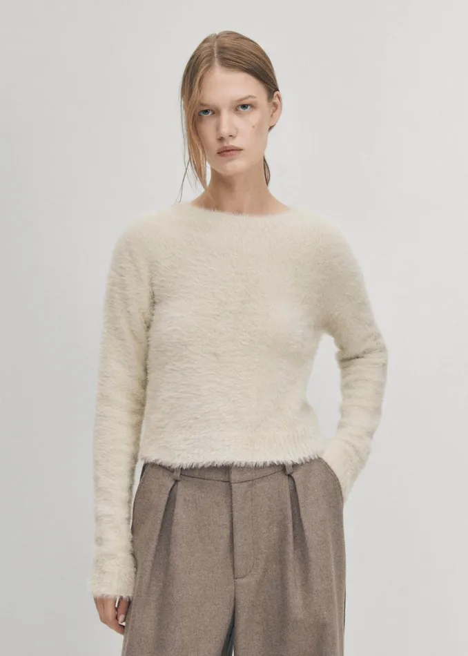 Sweaters Cardigans Women ALOHAS Deli Ecru Tricot Sweater