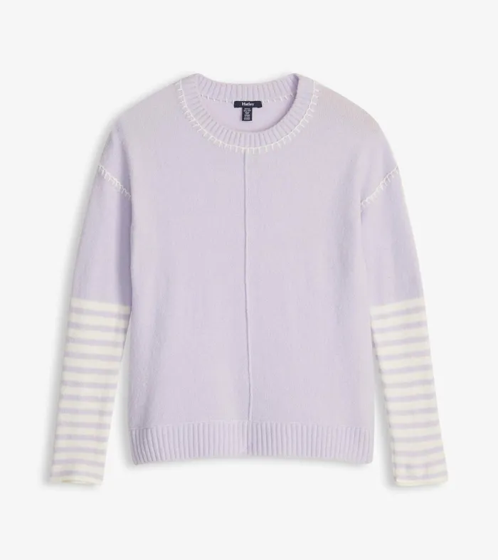 Sweaters Women Hatley Avery Sweater 8211 Lilac Stripes
