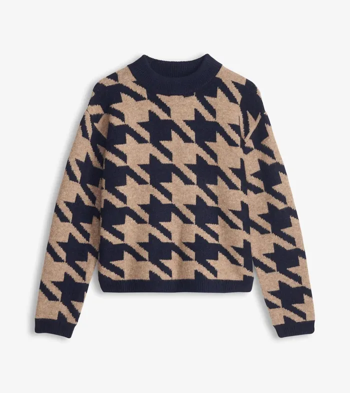 Sweaters Women Hatley Carmi Pullover 8211 Large Houndstooth