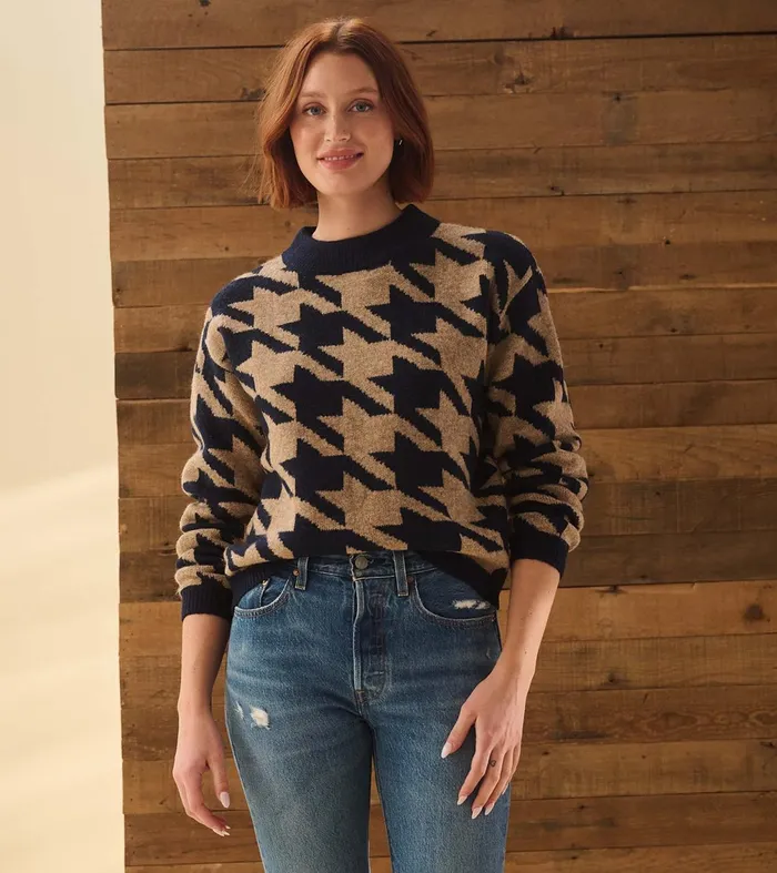 Sweaters Women Hatley Carmi Pullover 8211 Large Houndstooth