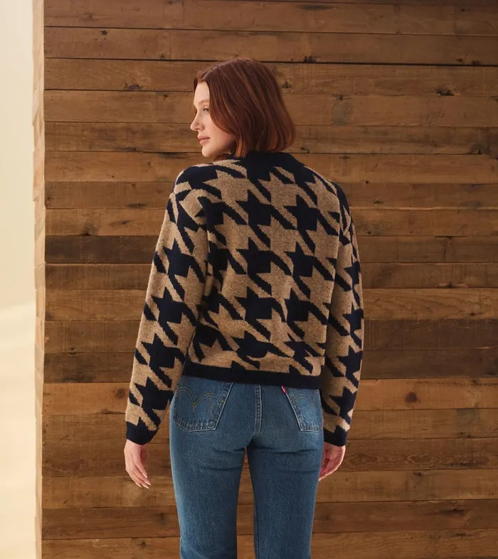 Sweaters Women Hatley Carmi Pullover 8211 Large Houndstooth