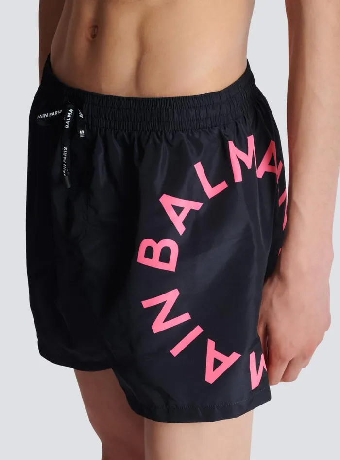 Swim Shorts Pink Men Balmain Swimwear