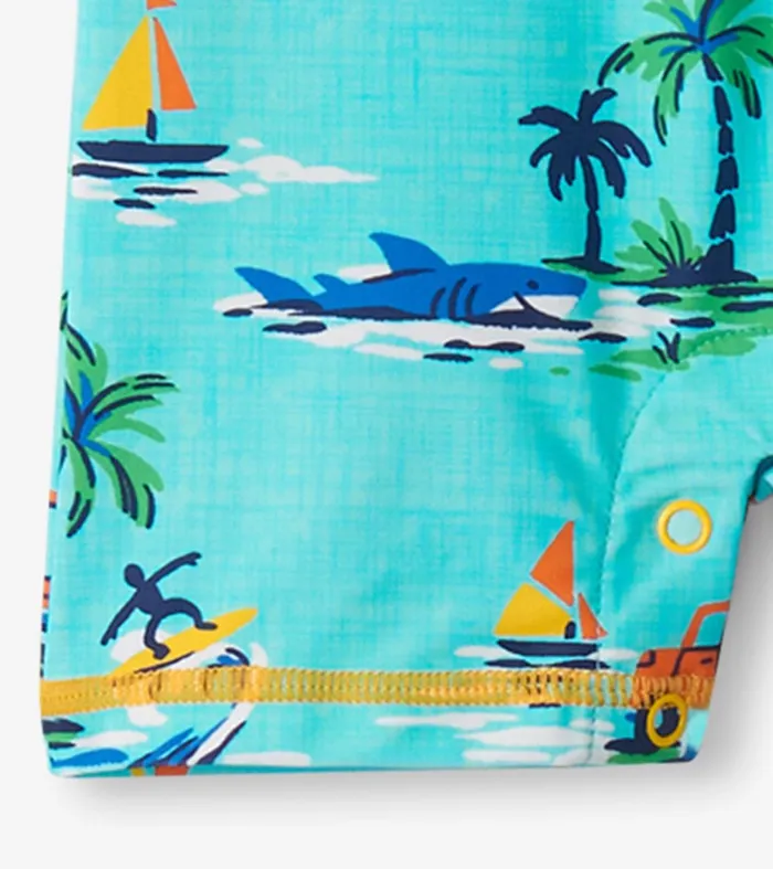 Swimwear Baby and Toddler Hatley Baby Boys Vintage Holiday OnePiece Rashguard