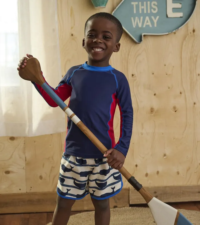 Swimwear Boys Hatley Boys Nautical Colourblock Long Sleeve Rashguard