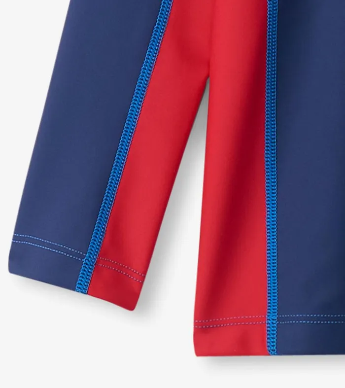Swimwear Boys Hatley Boys Nautical Colourblock Long Sleeve Rashguard