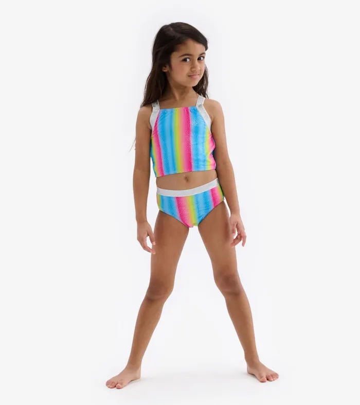 Swimwear Girls Hatley Jelly Bean Rainbow Tankini Set