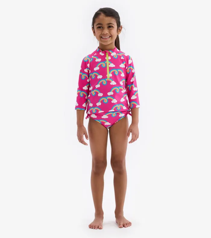 Swimwear Girls Hatley Rainbow Arch Rashguard Set