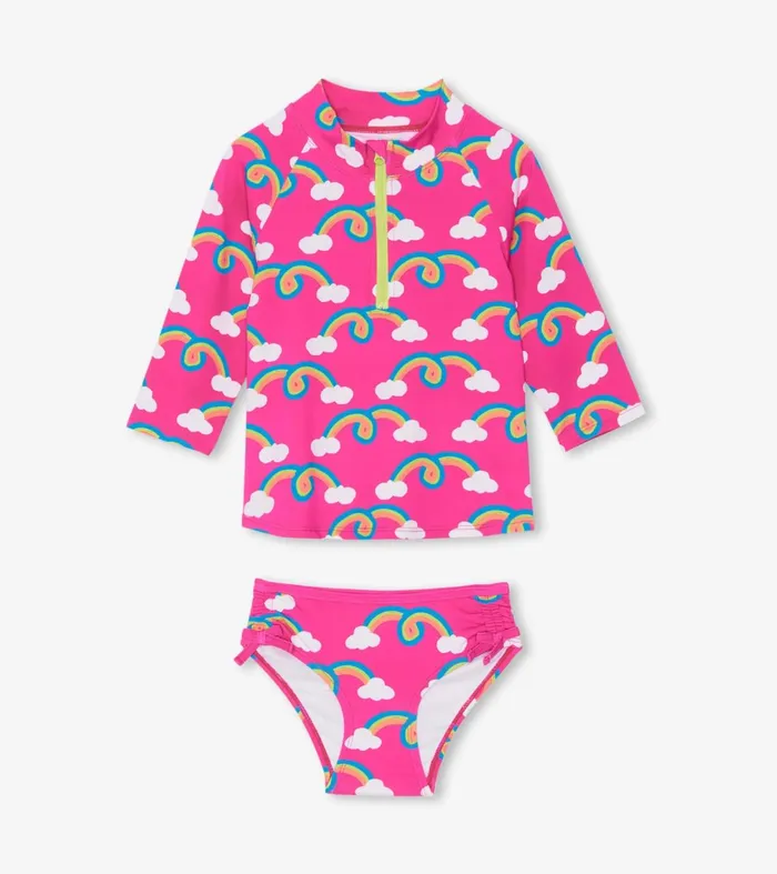 Swimwear Girls Hatley Rainbow Arch Rashguard Set