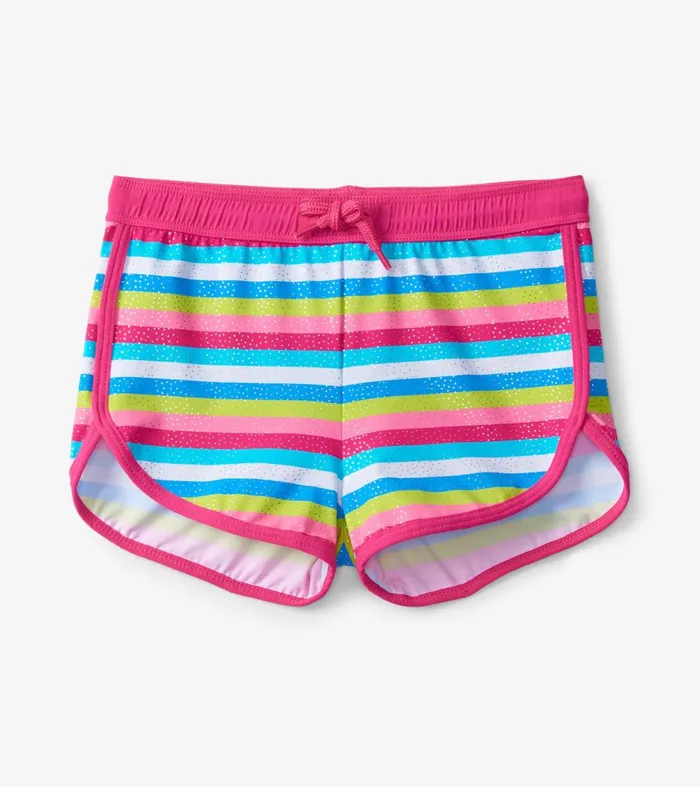 Swimwear Girls Hatley Rainbow Stripes Swim Shorts
