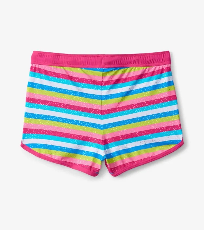 Swimwear Girls Hatley Rainbow Stripes Swim Shorts