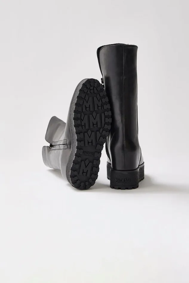 Tall Boots Women Mackage NOBLE Shearlinglined Wedge R Leather Boot For Women Black Tall Boots Women Mackage NOBLE Shearlinglined Wedge R Leather Boot For Women Black
