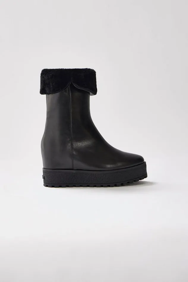 Tall Boots Women Mackage NOBLE Shearlinglined Wedge R Leather Boot For Women Black Tall Boots Women Mackage NOBLE Shearlinglined Wedge R Leather Boot For Women Black