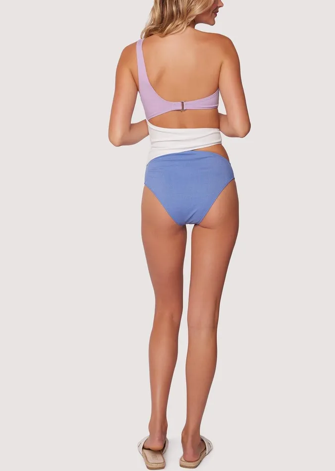 Tan Line Trio OnePiece Swimsuit Bluelavendercream Women Lost Wander Swim