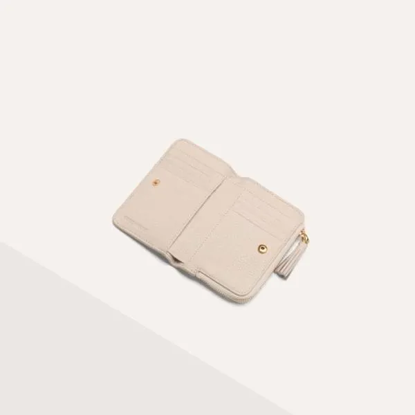 Tassel Ostrich Lambskin White Women Coccinelle Wallets and Small Leather Goods Tassel Ostrich Lambskin White Women Coccinelle Wallets and Small Leather Goods