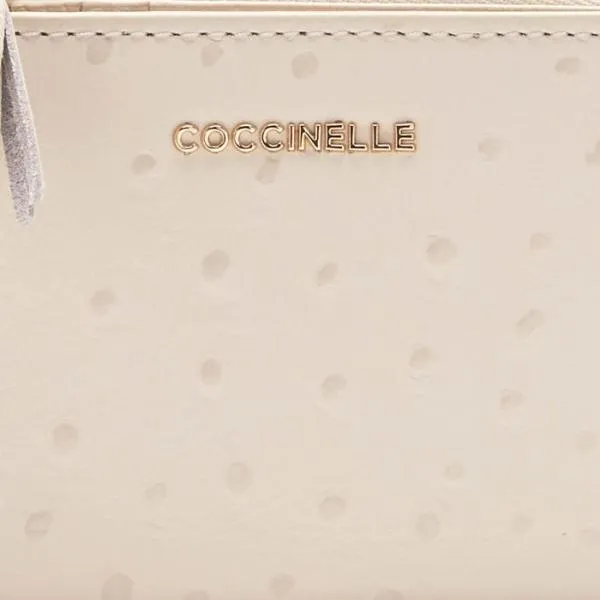 Tassel Ostrich Lambskin White Women Coccinelle Wallets and Small Leather Goods Tassel Ostrich Lambskin White Women Coccinelle Wallets and Small Leather Goods
