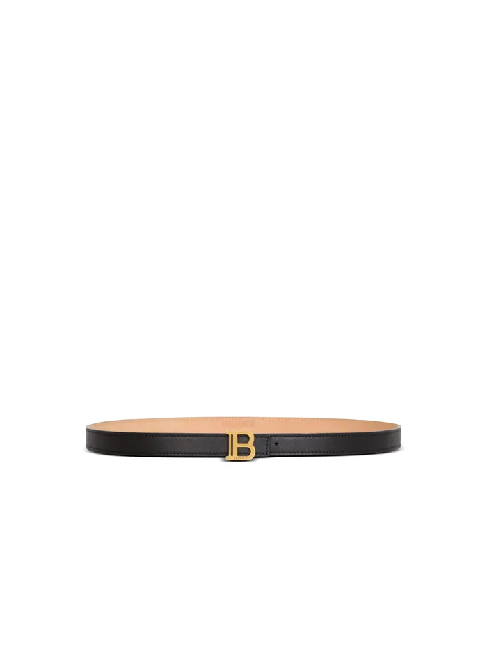 Thin Calfskin BBelt Black Women Balmain Belts