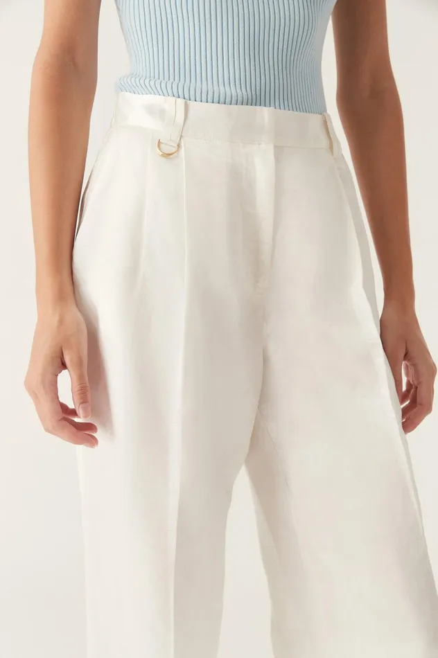Titanium Relaxed Pant Ivory Women Aje Pants