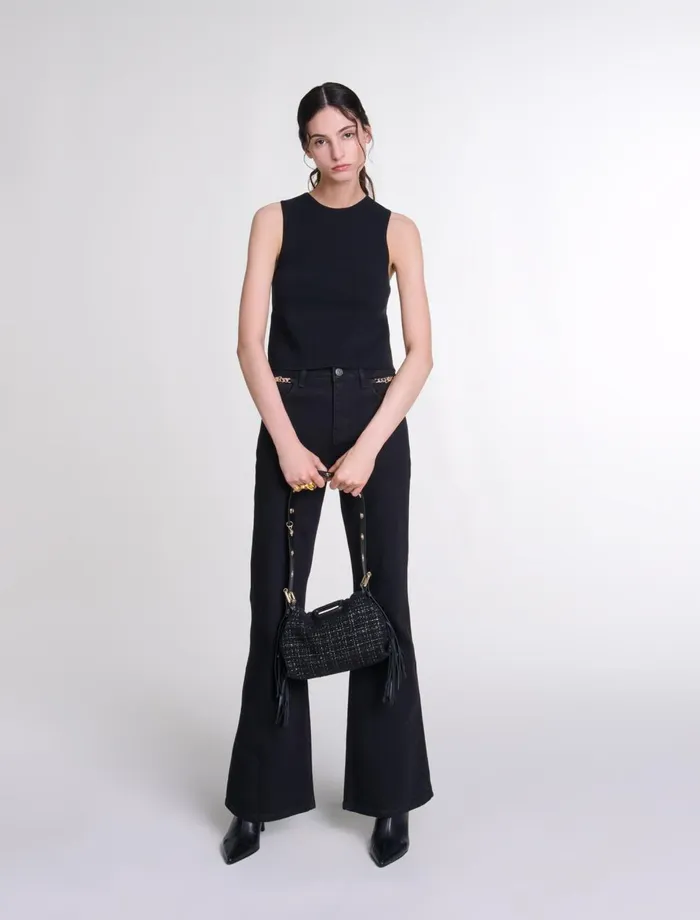 Tops and Shirts Women Maje Knit Crop Top Black