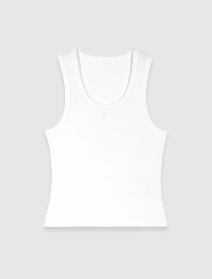Tops and Shirts Women Maje Rib Knit Tank Top White