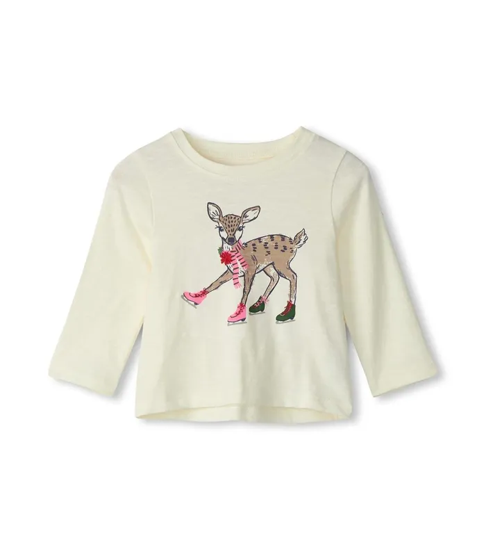 Tops Baby and Toddler Hatley Baby and Toddler Skating Deer Long Sleeve TShirt
