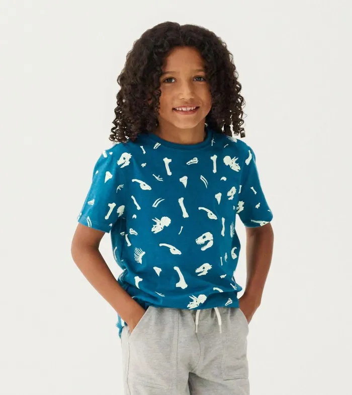 Tops Boys Hatley Boys Dino Fossils Glow In The Dark Graphic Tee