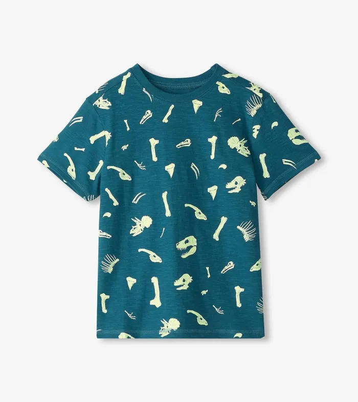 Tops Boys Hatley Boys Dino Fossils Glow In The Dark Graphic Tee