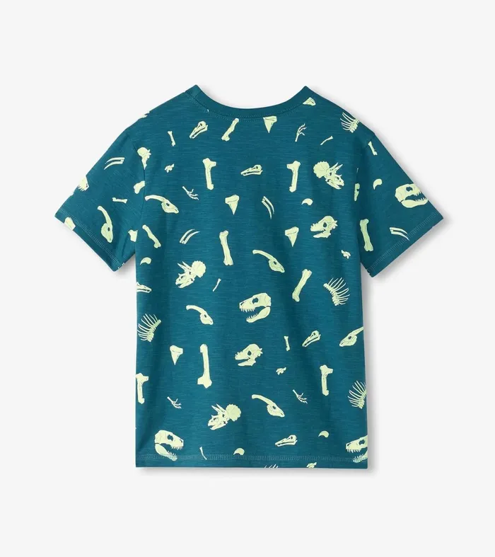 Tops Boys Hatley Boys Dino Fossils Glow In The Dark Graphic Tee