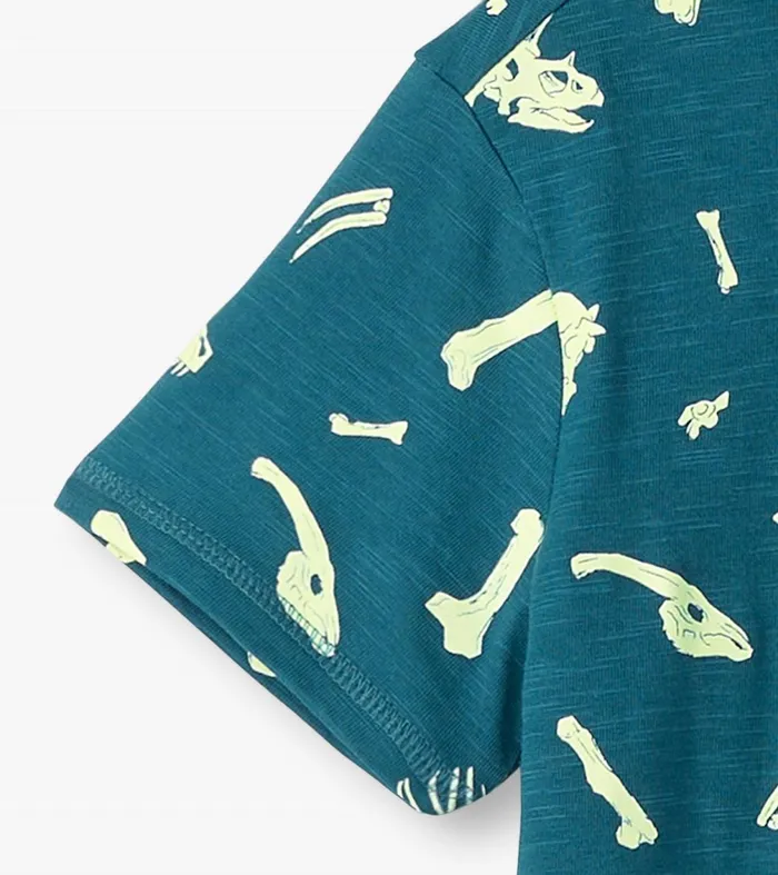 Tops Boys Hatley Boys Dino Fossils Glow In The Dark Graphic Tee