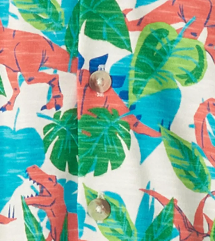 Tops Boys Hatley Boys Jungle Dino Short Sleeve Jersey Button Down