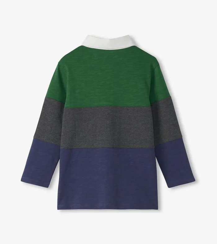 Tops Boys Hatley Boys Preppy Panelled Long Sleeve Polo Shirt