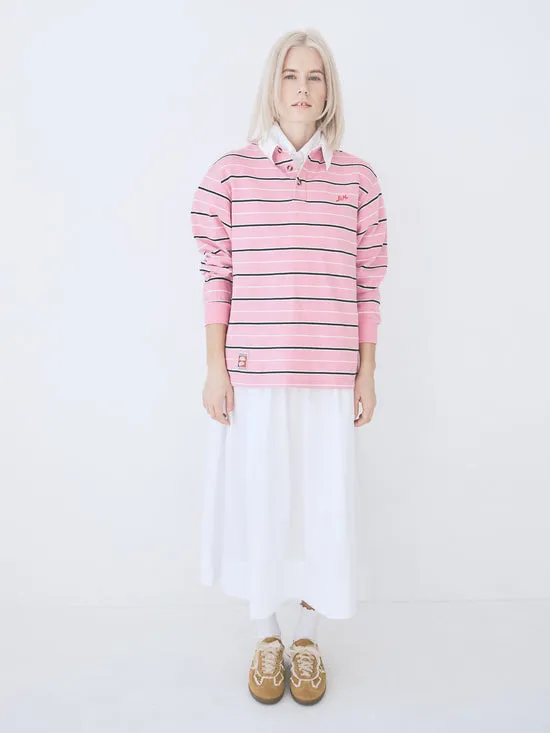 Tops Lisa Says Gah Women Remie Rugby Shirt Pink Stripe