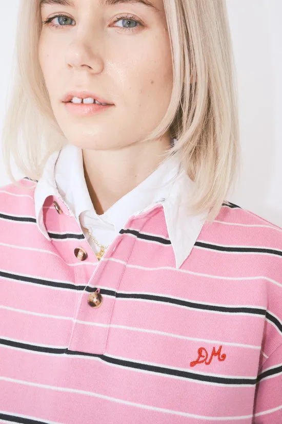 Tops Lisa Says Gah Women Remie Rugby Shirt Pink Stripe