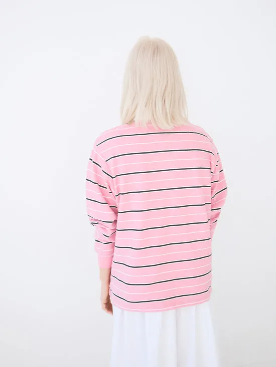 Tops Lisa Says Gah Women Remie Rugby Shirt Pink Stripe